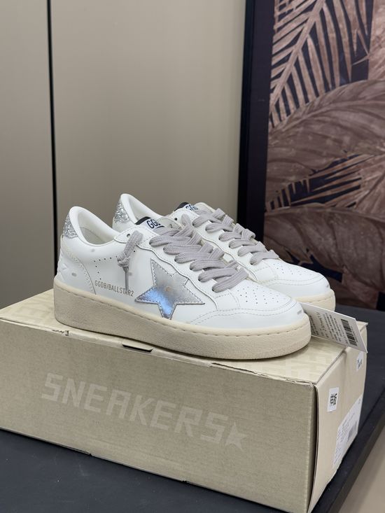 Golden Goose 6cm Elevated Ballstar Sneakers with Classic Round Toe