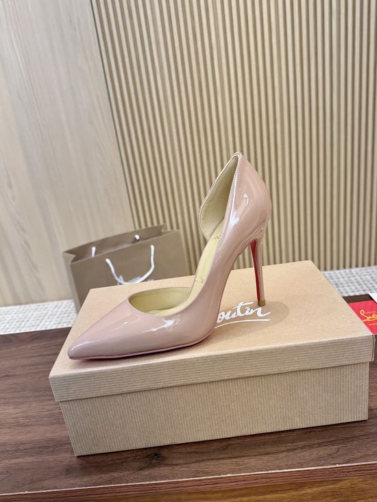 Christian Louboutine Patent Leather Cutout High Heel Dress Shoes