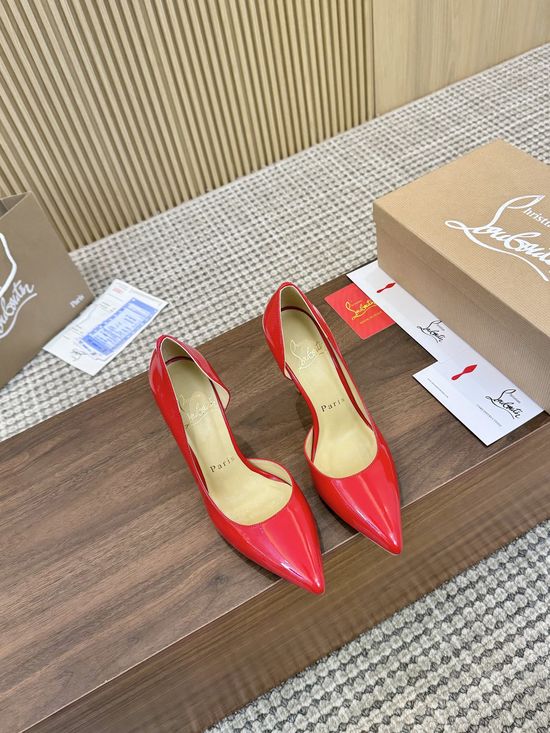 Christian Louboutine Patent Leather Cutout High Heel Dress Shoes