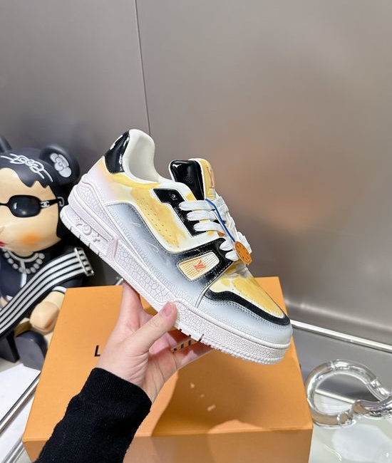 Louis Vuitton LV Genuine Leather Upper Non-slip Fashion Basketball Sneakers