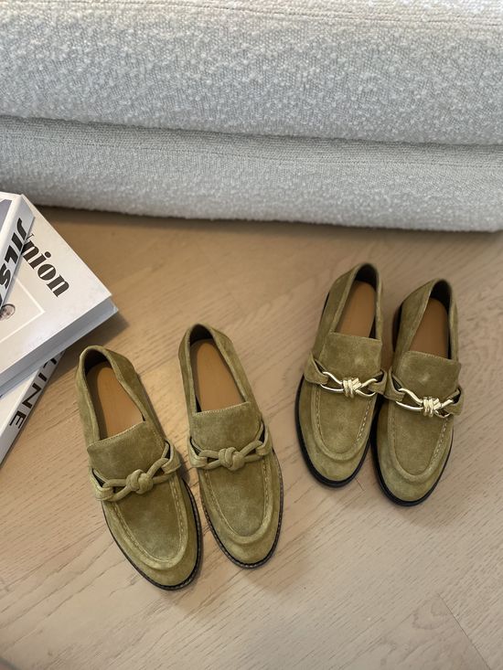 Bottega Veneta Knot Decor Leather Loafers with Premium Leather Sole