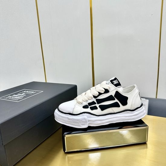 Amiri Designer Collaboration Bone-Patterned Canvas Shoes