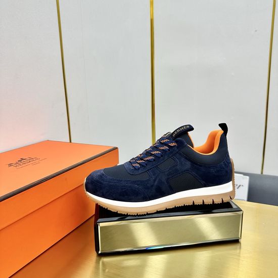 Hermes High-Tech Canvas and Suede Casual Sports Shoes