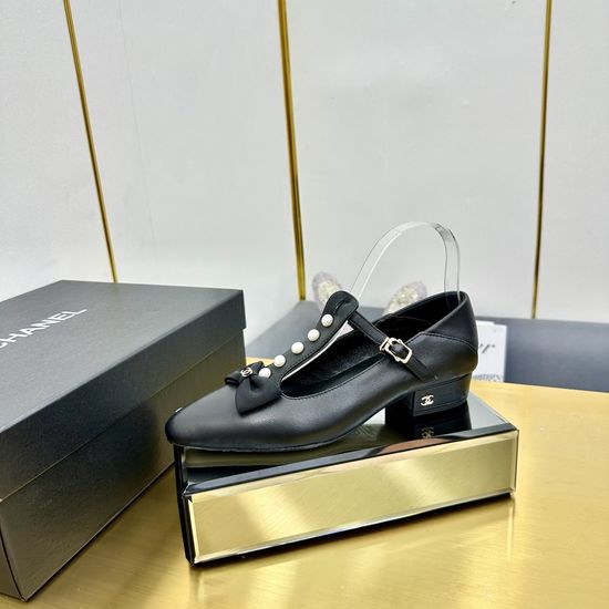 Chanel Pointed Toe Premium Leather Comfortable Casual Flats