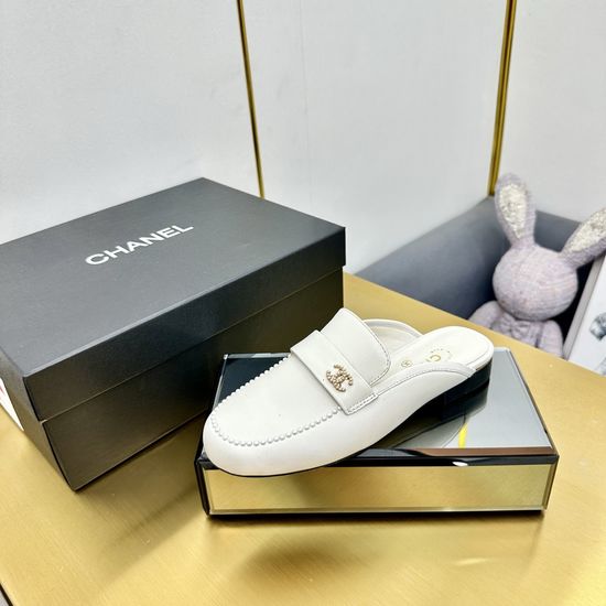 Chanel Satin Upper Leather Lined Casual Daily Flats