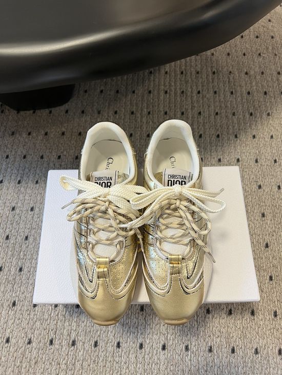 Christian Dior Vintage Graffiti Leather Casual Sneakers with Non-slip Sole