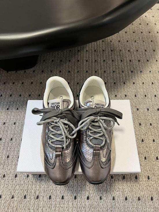 Christian Dior Vintage Graffiti Leather Casual Sneakers with Non-slip Sole