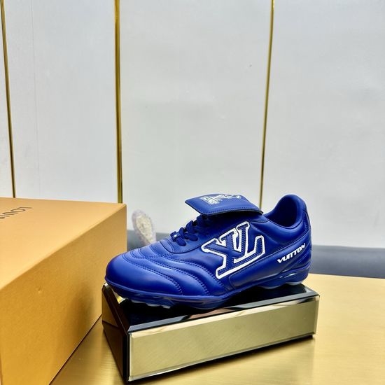 Louis Vuitton LV Designer Inspired Soccer-themed Sneakers with Dynamic Logos