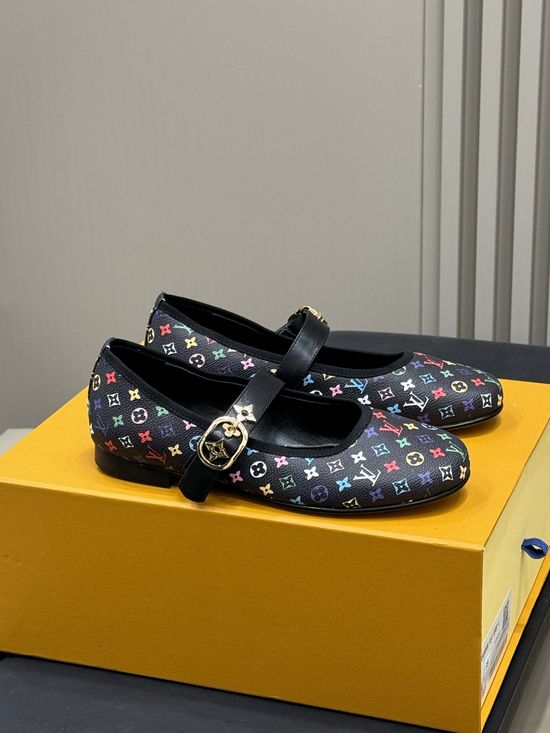 Louis Vuitton Printed Leather Mary Jane Comfort Casual Dress Shoes
