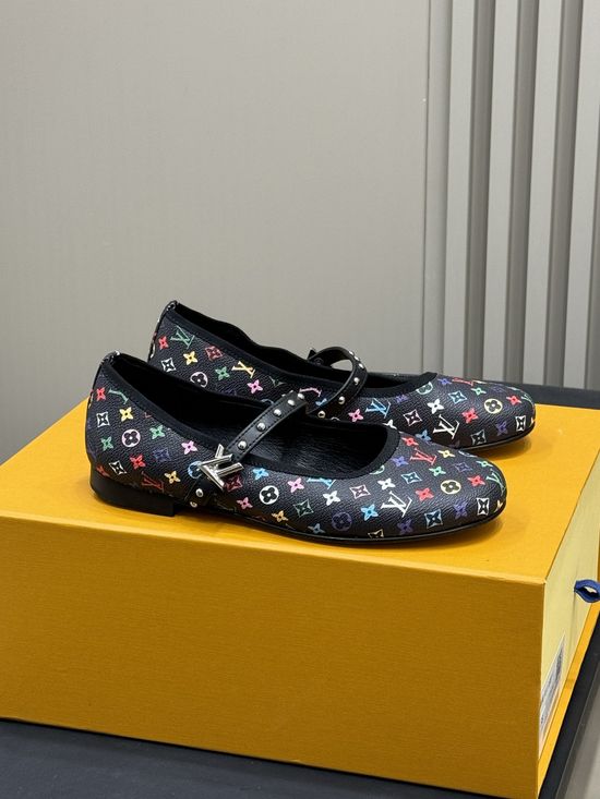 Louis Vuitton Printed Leather Mary Jane Comfort Casual Dress Shoes