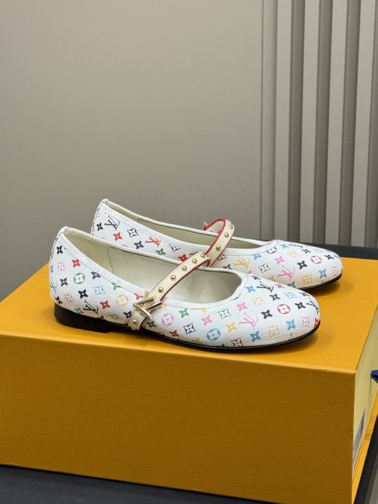Louis Vuitton Printed Leather Mary Jane Comfort Casual Dress Shoes