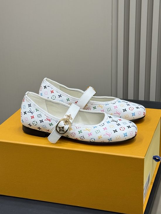 Louis Vuitton Printed Leather Mary Jane Comfort Casual Dress Shoes