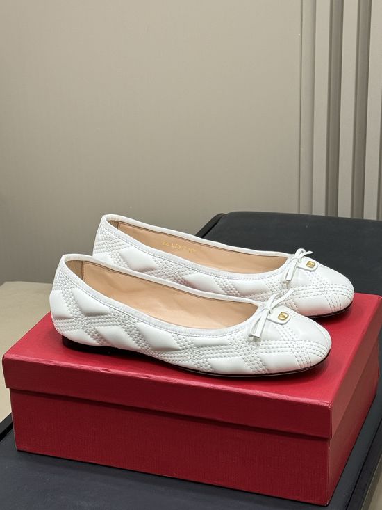 Valentino Quilted Lambskin Low Heel Dress Shoes