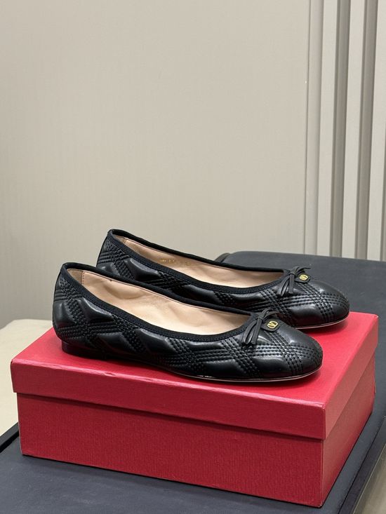 Valentino Quilted Lambskin Low Heel Dress Shoes