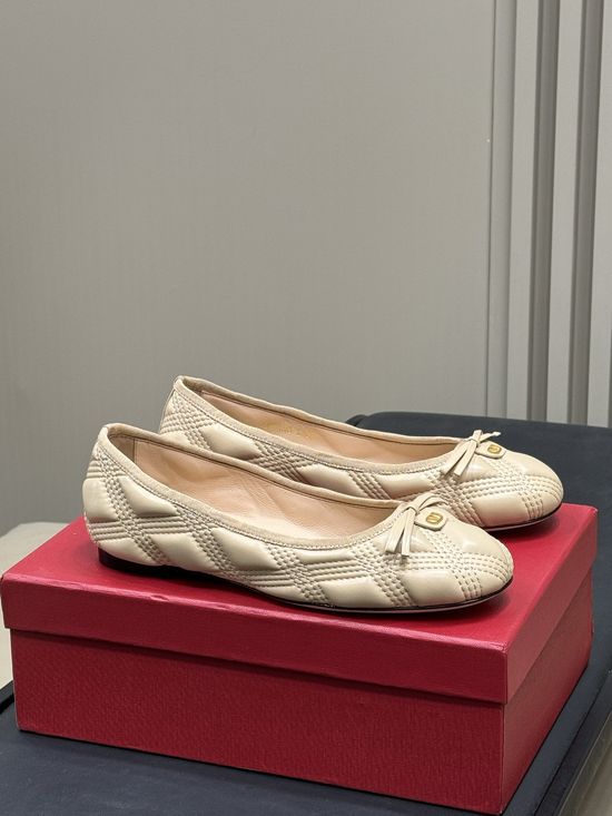 Valentino Quilted Lambskin Low Heel Dress Shoes