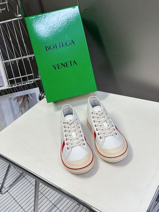 Bottega Veneta Vintage Style Leather-trimmed Canvas Casual Comfort Sneakers