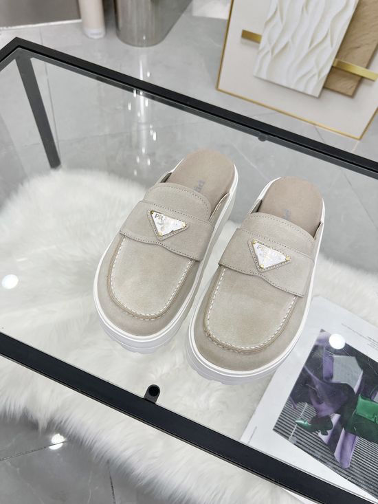 Prada Velcro Strap Casual Sandals with Non-slip Sole