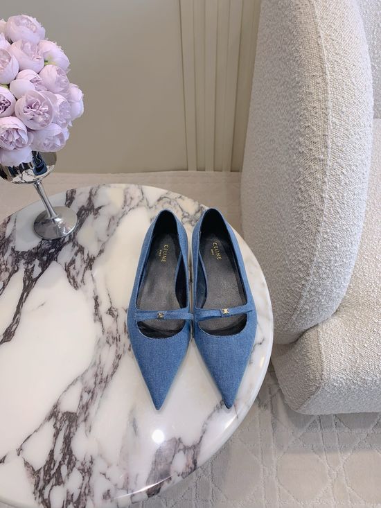 Celine Pointed Toe Flat Casual Comfortable Leather Shoes