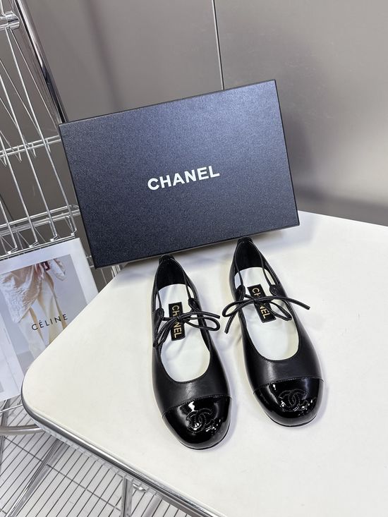Chanel Elegant Strap Mary Jane Shoes Premium Leather Sole Flats