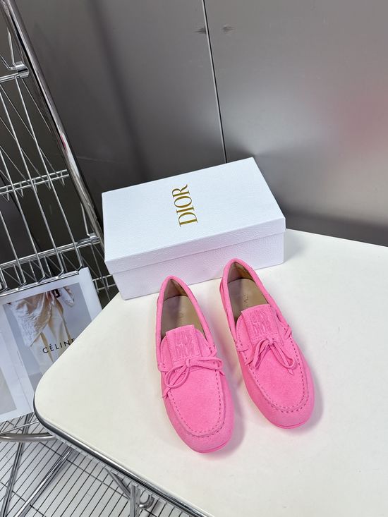 Christian Dior Classic Buckle Loafers Premium Suede Upper Comfort Shoes