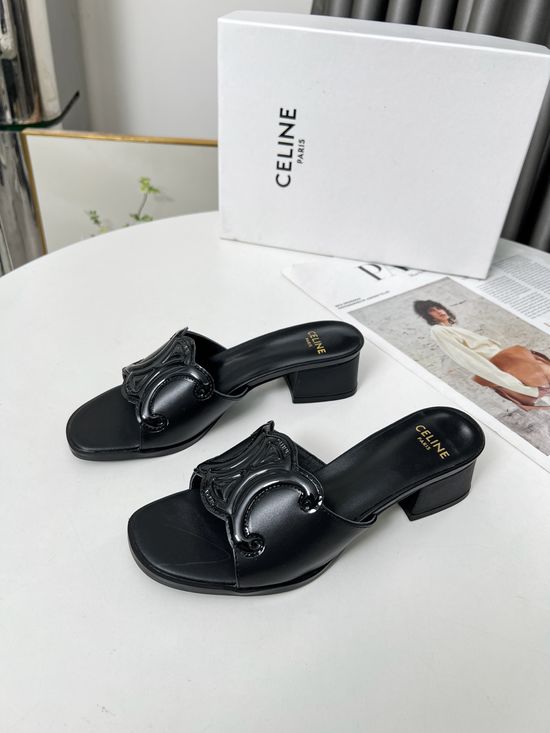 Celine Genuine Leather Lined Classic Fashion Slides