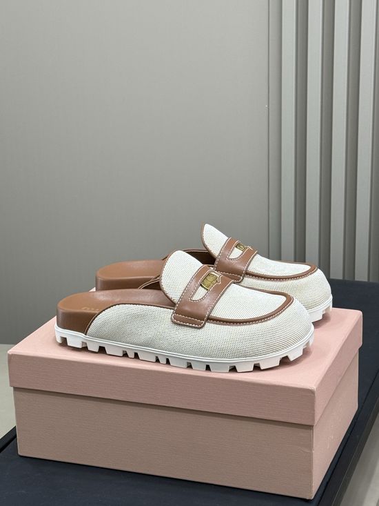 Miu Miu Hand-woven Soft Lined Comfortable Thick Sole Slides