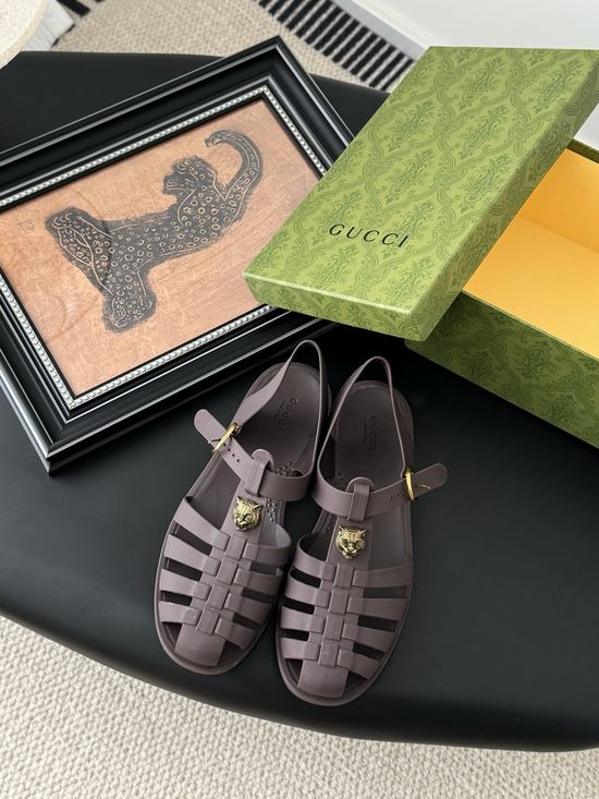 Gucci Waterproof Durable Soft Material Casual Jelly Slides