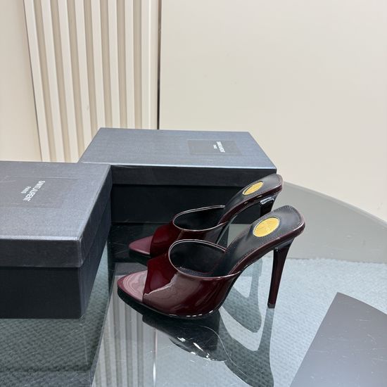 Yves Saint Laurent Chic Pointed Toe Peep Heels Leopard Print Heel Leather Upper