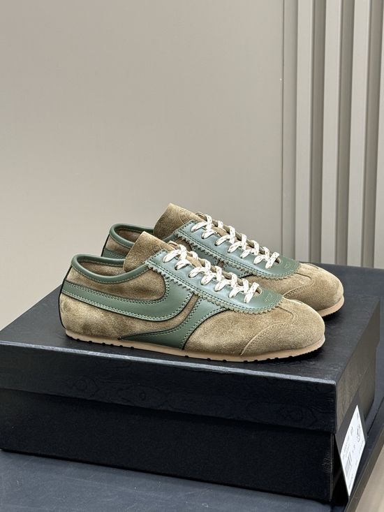 Dries Van Noten Suede Cowhide Stitched Training Shoes High Quality