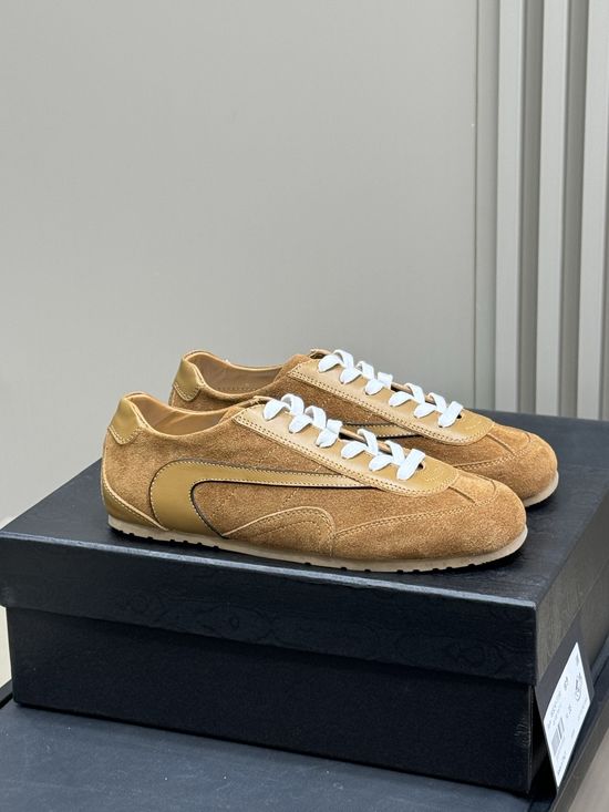Dries Van Noten Suede Cowhide Stitched Training Shoes High Quality