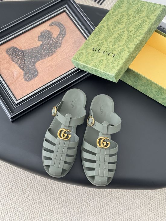 Gucci Waterproof Durable Soft Material Casual Jelly Slides