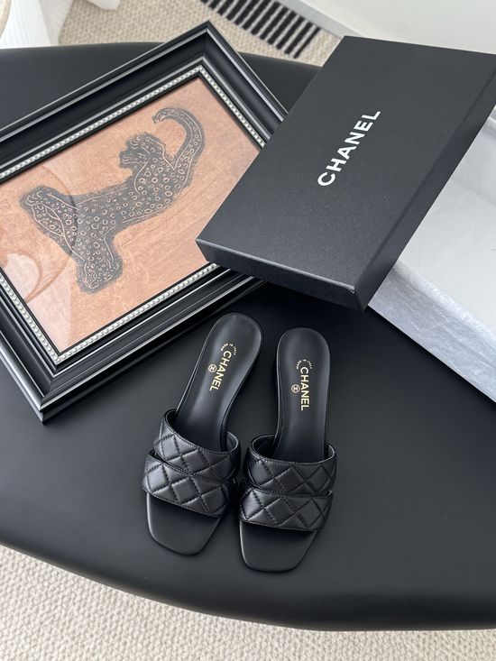 Chanel Cute Decor Soft Leather Comfortable Mary Jane Slides