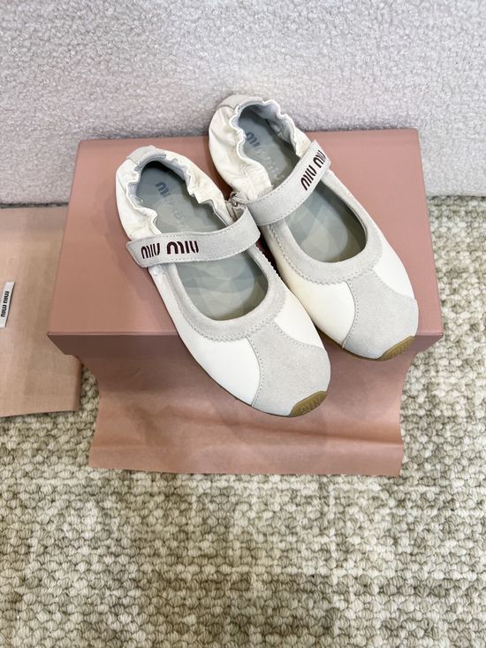 Miu Miu Strap Design Soft Comfortable Mary Jane Shoes