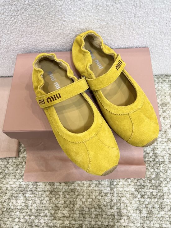 Miu Miu Strap Design Soft Comfortable Mary Jane Shoes
