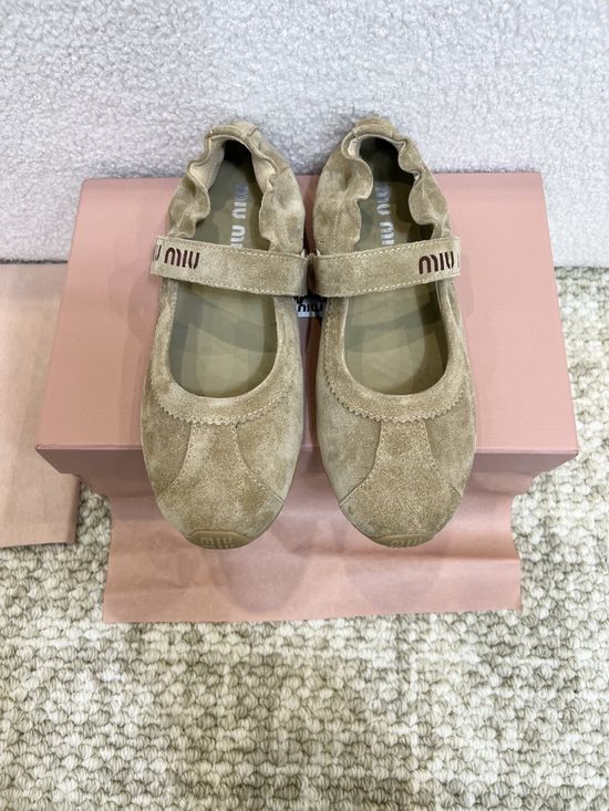 Miu Miu Strap Design Soft Comfortable Mary Jane Shoes