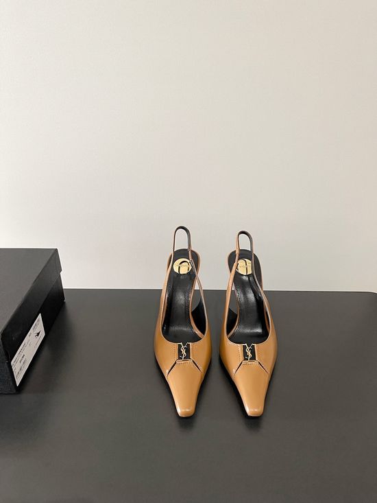 Yves Saint Laurent Square Toe Stiletto Heel Dress Pumps with Elegant Design