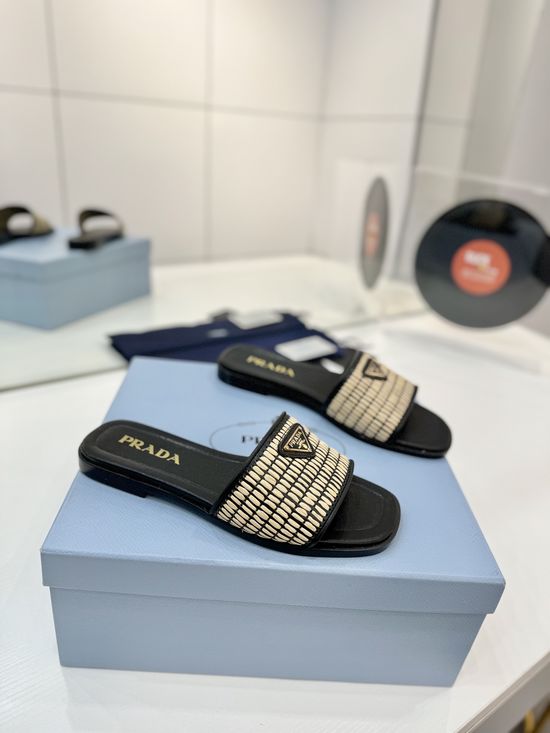 Prada Chic Woven Slippers Inspired by Geometric Architecture