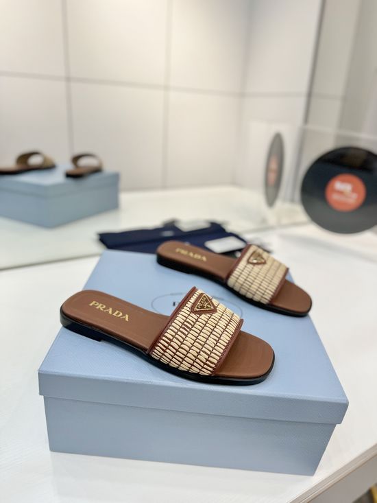 Prada Chic Woven Slippers Inspired by Geometric Architecture