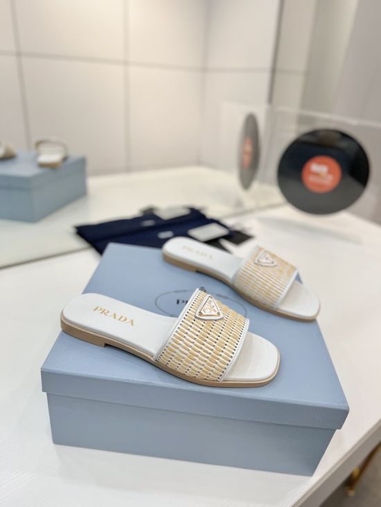 Prada Chic Woven Slippers Inspired by Geometric Architecture