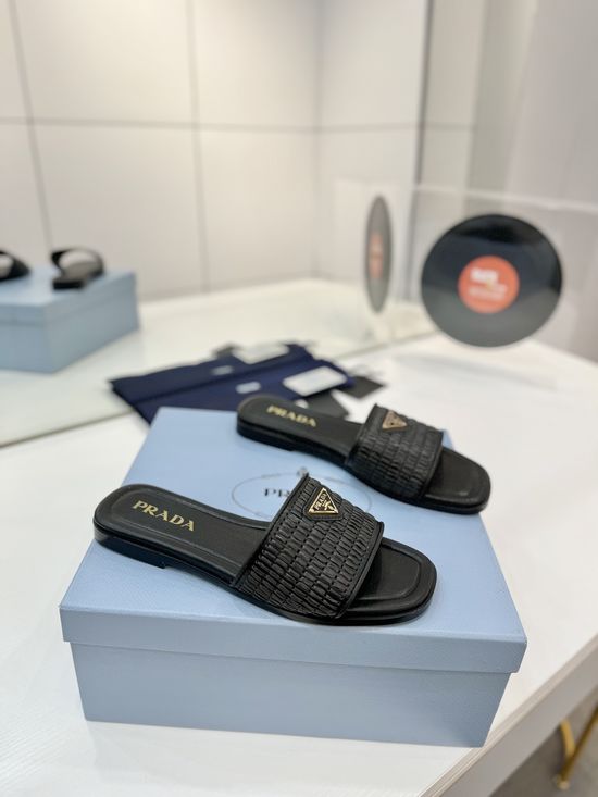 Prada Chic Woven Slippers Inspired by Geometric Architecture