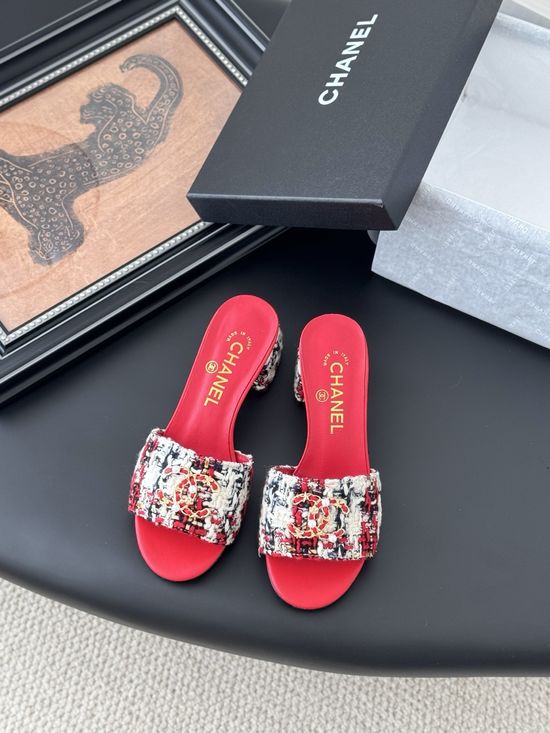 Chanel Quilted Texture Non-slip Genuine Leather Sole Slides
