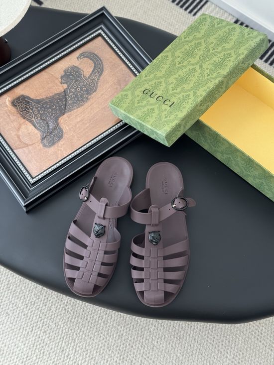 Gucci Waterproof Durable Soft Material Casual Jelly Slides