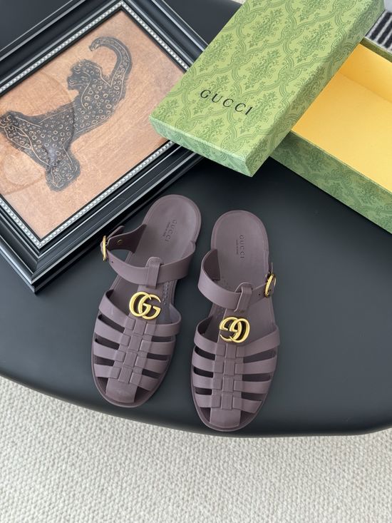 Gucci Waterproof Durable Soft Material Casual Jelly Slides