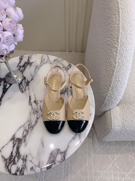 Chanel Classic Chunky Heel Mary Jane Shoes Leather Upper Comfortable