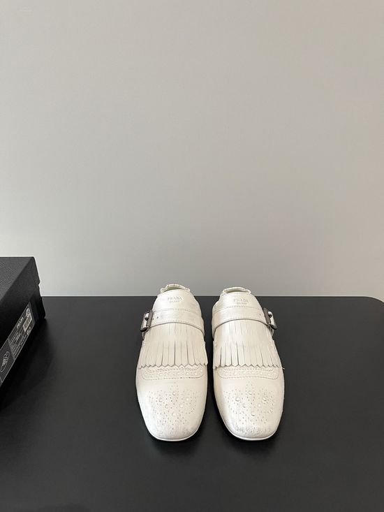 Prada Vintage Buckle Slip-On Dress Loafers with Tassel Details