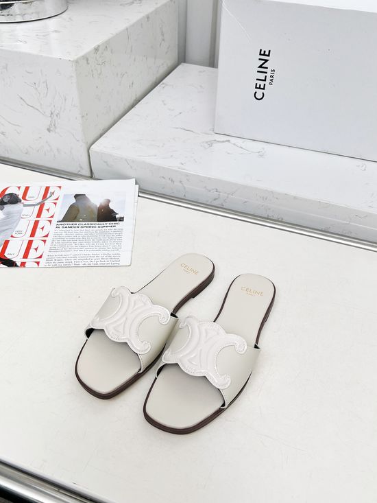 Celine Genuine Leather Lined Classic Casual Slides