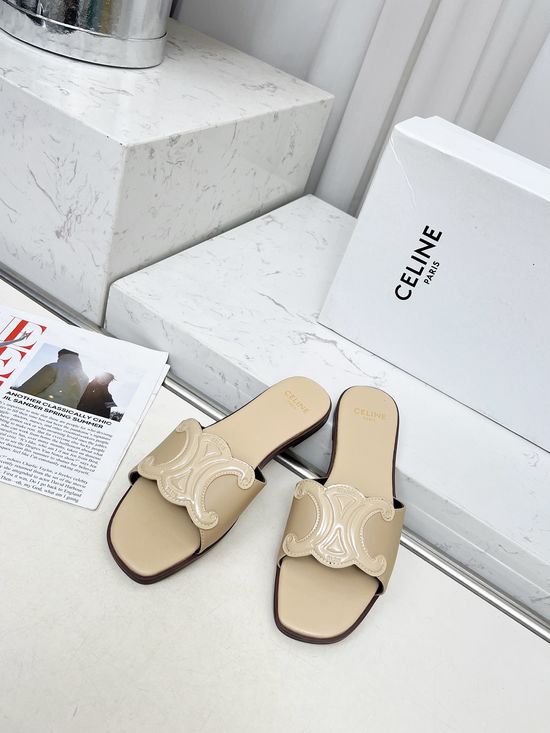 Celine Genuine Leather Lined Classic Casual Slides