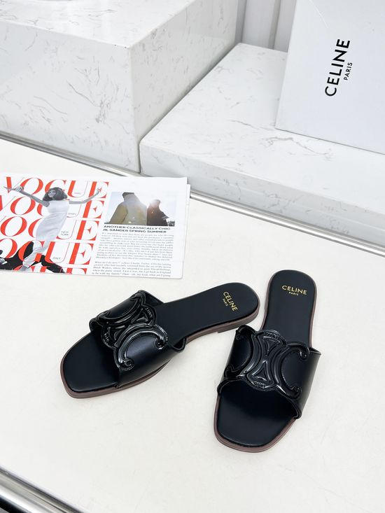 Celine Genuine Leather Lined Classic Casual Slides
