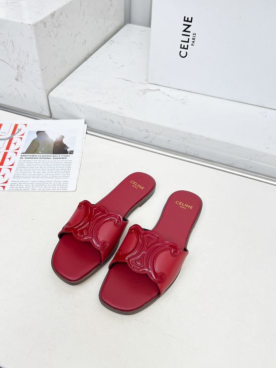 Celine Genuine Leather Lined Classic Casual Slides