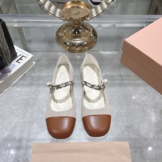 Miu Miu Color-block Leather Multi Heel Mary Jane Shoes